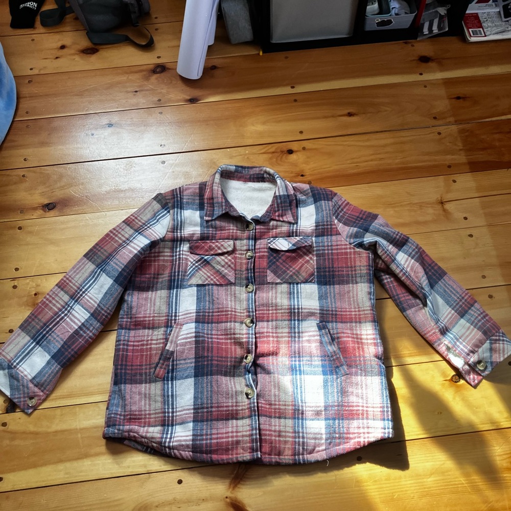 Plaid Button-Up Jacket